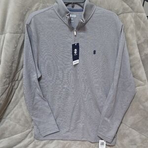 Izod Light Gray Quarter-Zip Sweater